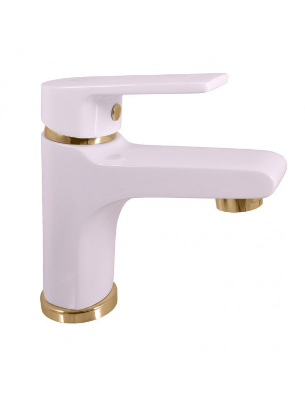 Miscelatore lavabo COLORADO in ottone oro-bianco senza sifone