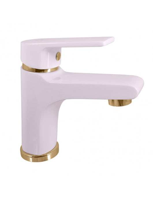 Miscelatore lavabo COLORADO in ottone oro-bianco senza sifone