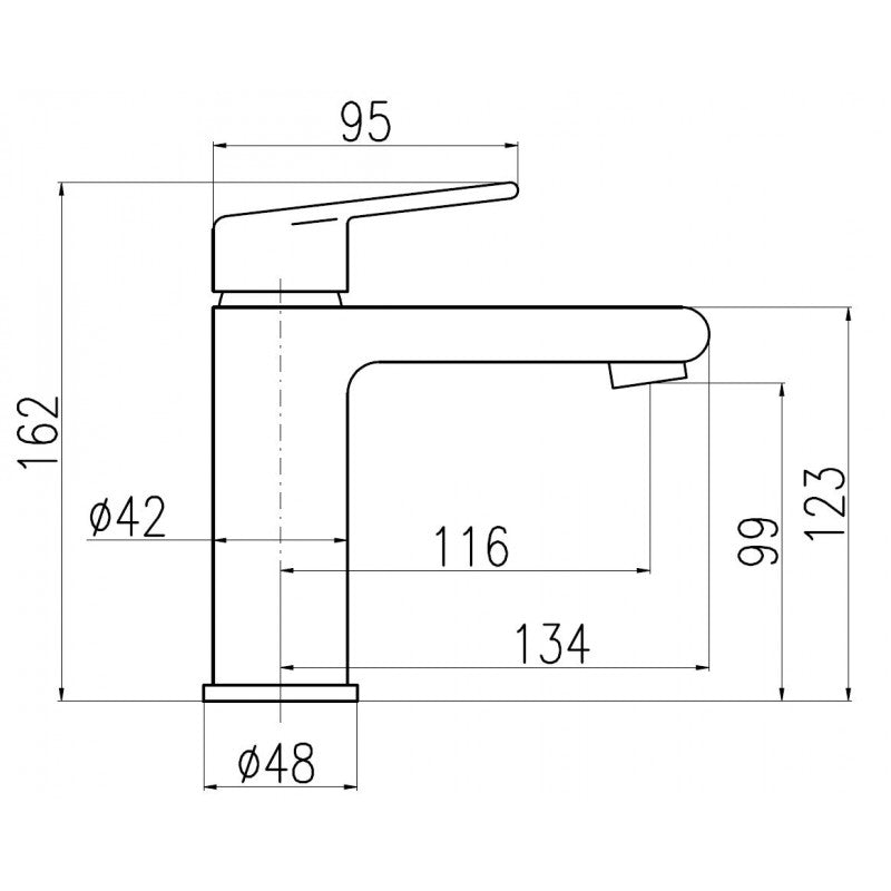 Miscelatore lavabo COLORADO in ottone nero dorato senza sifone H. 16,2cm