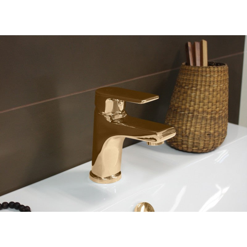Miscelatore lavabo COLORADO in ottone dorato senza sifone