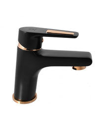 Miscelatore lavabo COLORADO in ottone nero opaco con oro senza sifone