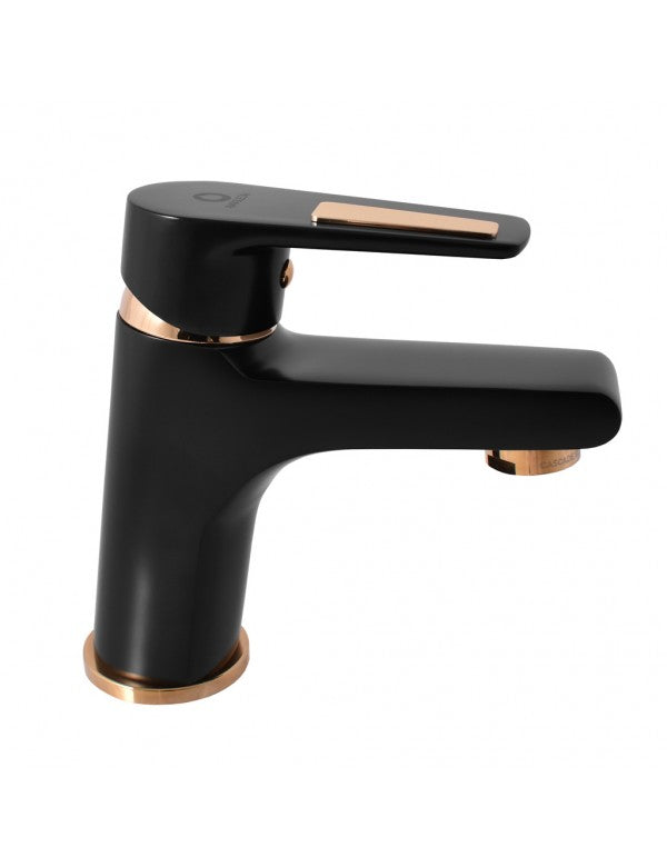 Miscelatore lavabo COLORADO in ottone nero opaco con oro senza sifone