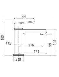 Miscelatore lavabo COLORADO in ottone nero senza sifone H. 16,2cm