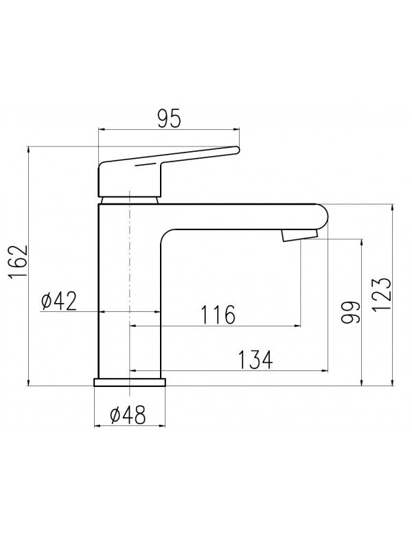 Miscelatore lavabo COLORADO in ottone nero senza sifone H. 16,2cm