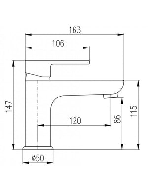 Miscelatore lavabo economico VLTAVA in ottone cromato con pop-up