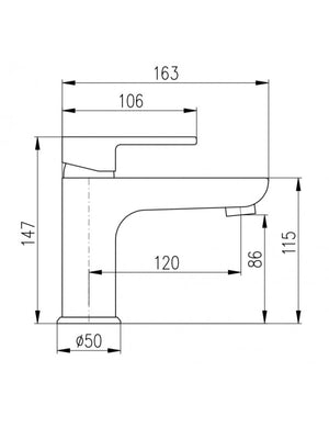 Miscelatore economico per lavabo VLTAVA in ottone cromato senza sifone