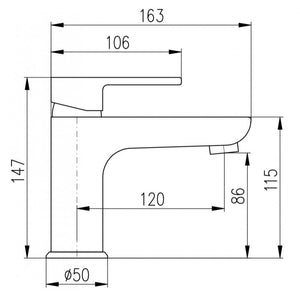 Miscelatore lavabo economico VLTAVA in ottone nero con pop-up