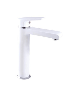 Miscelatore lavabo alto COLORADO in ottone cromato bianco H. 26 cm