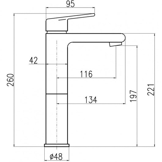 Miscelatore lavabo alto COLORADO in ottone cromato bianco H. 26 cm