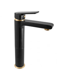 Miscelatore lavabo alto COLORADO in ottone oro-nero H. 26 cm
