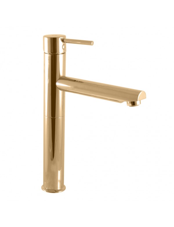SEINA miscelatore lavabo alto 30,6 cm in ottone cromato dorato