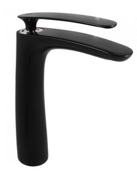 TIGRIS miscelatore lavabo alto in ottone cromato nero senza sifone H. 26cm