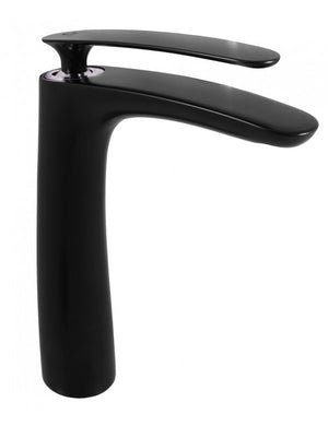 TIGRIS miscelatore lavabo alto in ottone cromato nero senza sifone H. 26cm