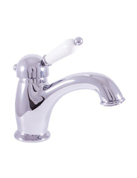 LABE miscelatore lavabo in ottone cromato con manico in ceramica senza sifone