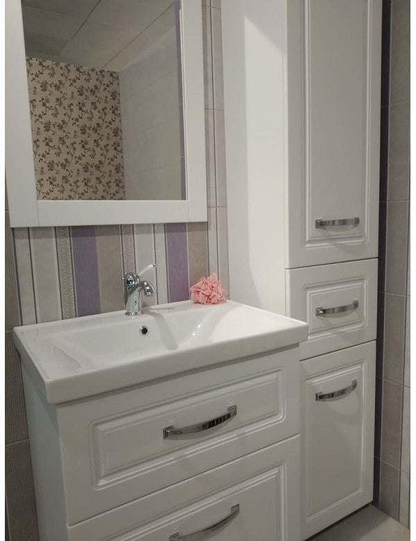 LABE miscelatore lavabo in ottone cromato con manico in ceramica senza sifone