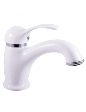 LABE miscelatore lavabo ottone bianco cromato lucido senza sifone