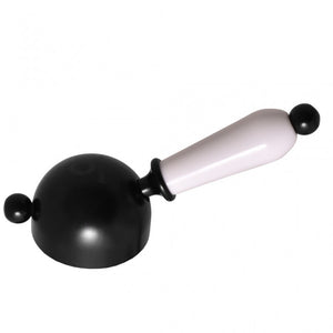 Miscelatore lavabo LABE in ottone nero con maniglia in ceramica