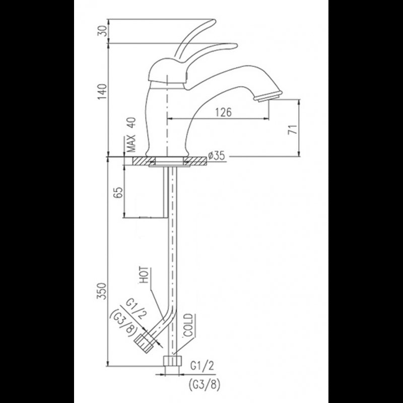 Miscelatore lavabo LABE in ottone spazzolato con sifone