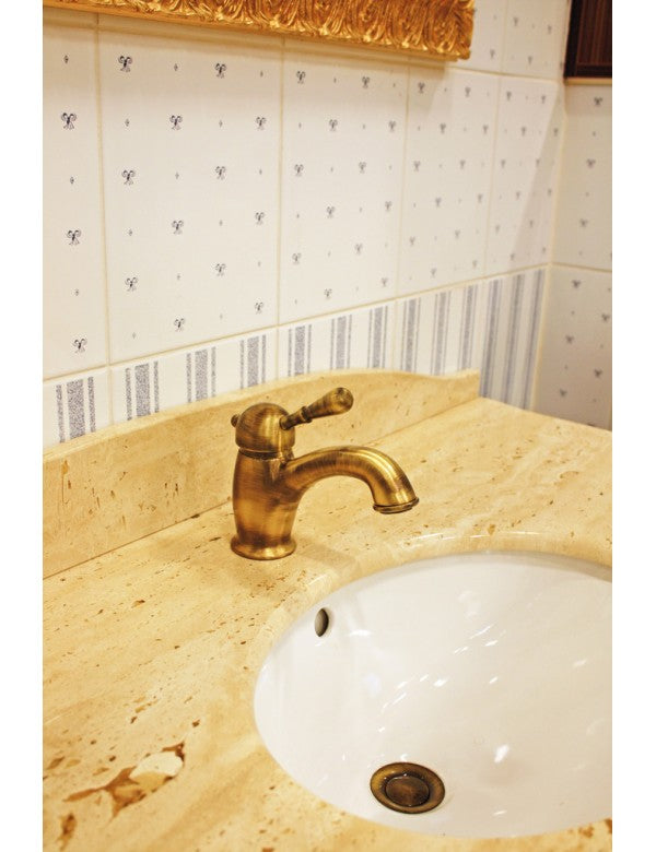 LABE miscelatore lavabo in ottone spazzolato senza sifone