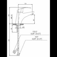 Miscelatore lavabo MISSISSIPI in ottone cromato