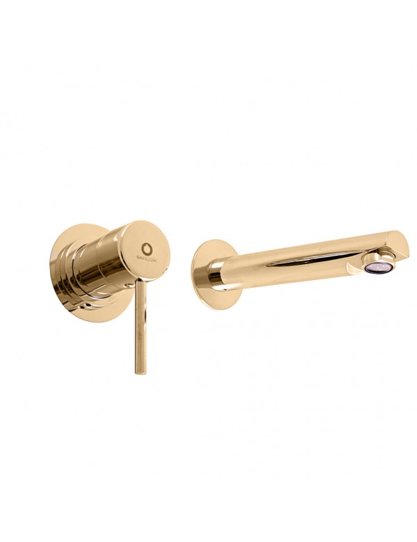 SEINA miscelatore lavabo incasso a parete in ottone dorato ⌀ 8cm