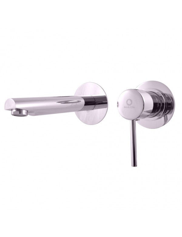 SEINA miscelatore lavabo incasso a parete ottone cromato ⌀ 8cm