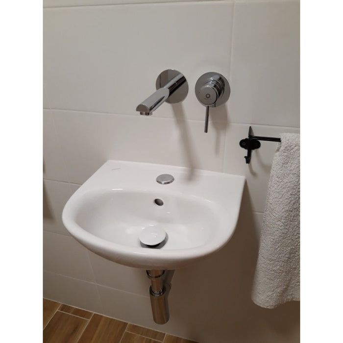 SEINA miscelatore lavabo incasso a parete ottone cromato ⌀ 8cm