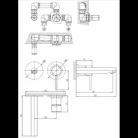 SEINA miscelatore lavabo incasso a parete in ottone ⌀ 8cm