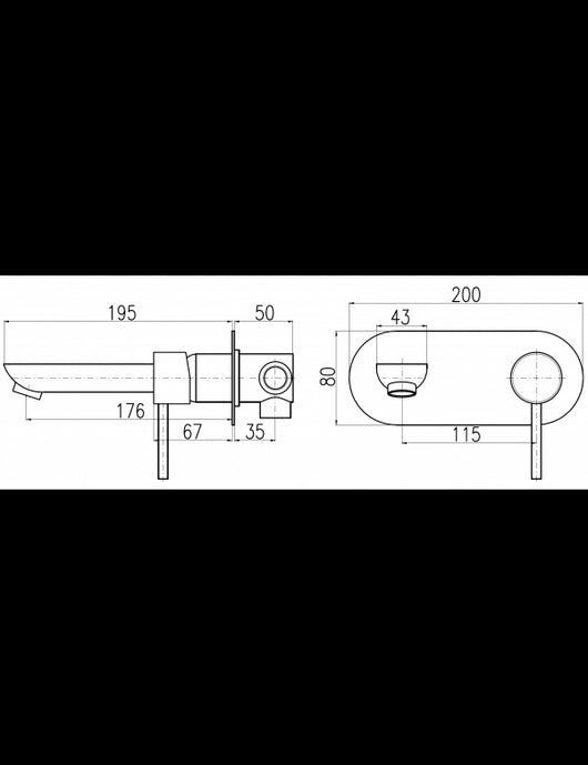 SEINA miscelatore lavabo incasso a parete in ottone