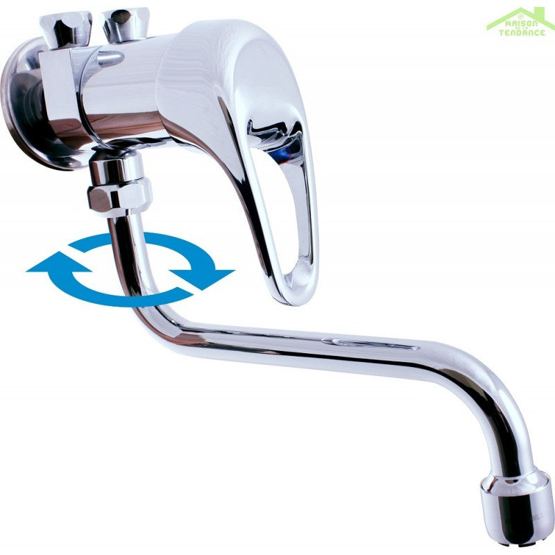 Miscelatore lavabo a parete NIL in ottone cromato