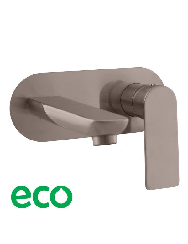 Miscelatore lavabo a parete NIL in metallo grigio ottone