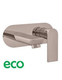 NIL miscelatore lavabo a parete in metallo lucido ottone grigio