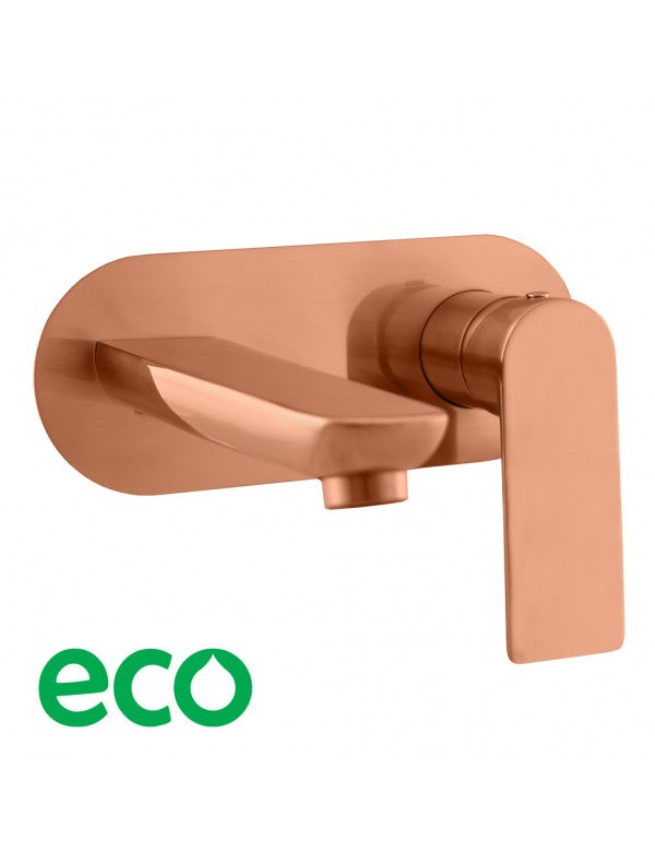 NIL miscelatore lavabo a parete in ottone oro rosa spazzolato