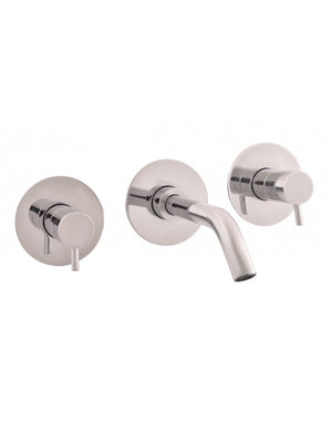 SEINA miscelatore lavabo a parete con 3 fori in ottone cromato