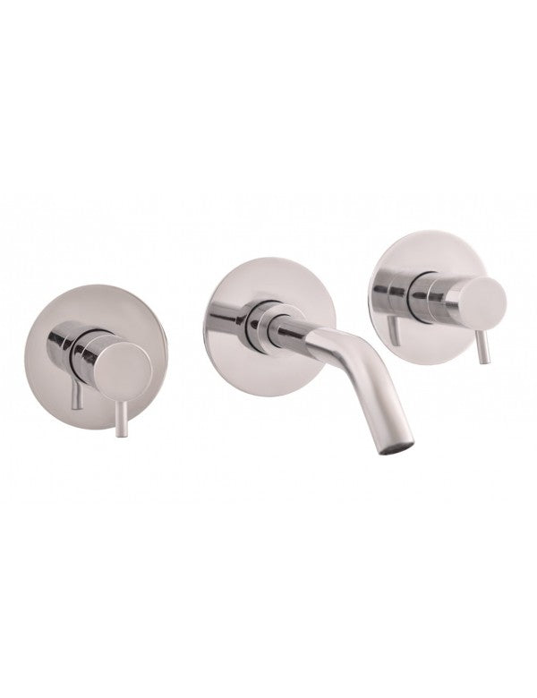 SEINA miscelatore lavabo a parete con 3 fori in ottone cromato