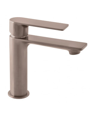 Miscelatore lavabo NIL in ottone grigio metallo spazzolato senza sifone