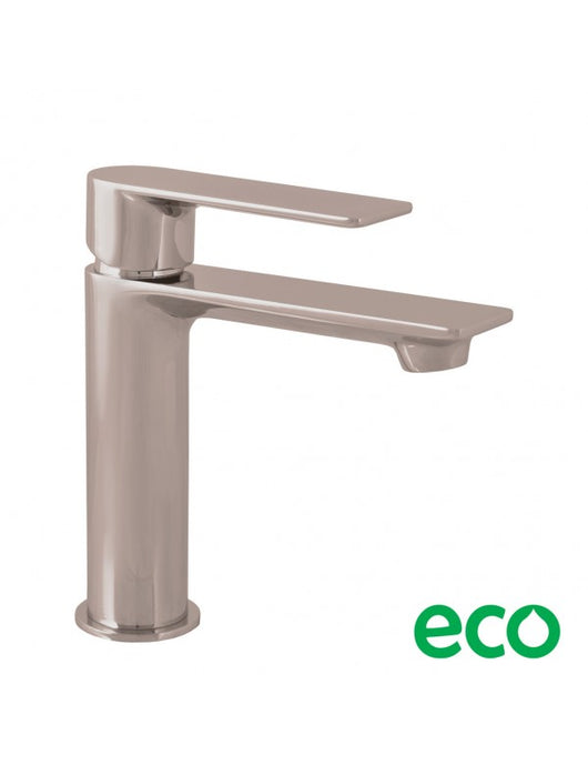 Miscelatore lavabo NIL in metallo lucido ottone grigio senza sifone