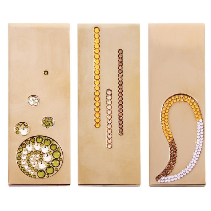 Miscelatore lavabo ROYAL con sifone decorato con pietre in ottone placcato oro