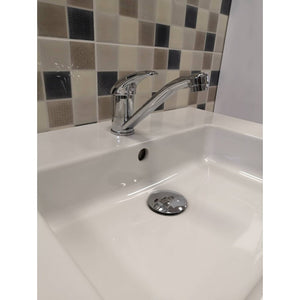 SAZAVA miscelatore lavabo con bocca lunga in ottone cromato