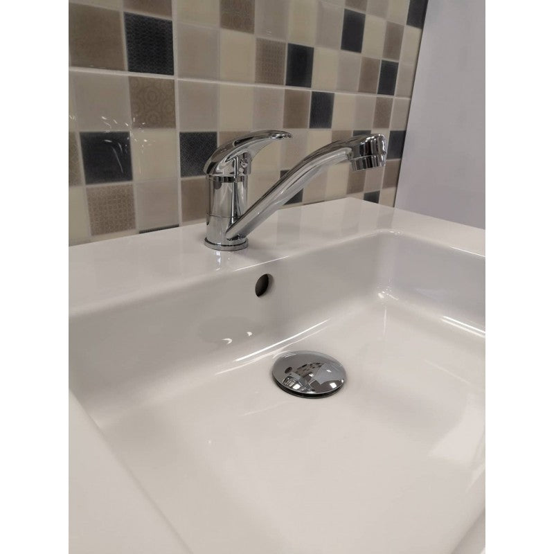 SAZAVA miscelatore lavabo con bocca lunga in ottone cromato