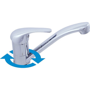 SAZAVA miscelatore lavabo con bocca lunga in ottone cromato