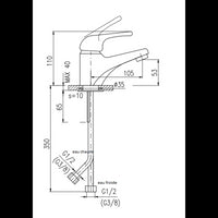 Miscelatore lavabo SAZAVA in ottone cromato