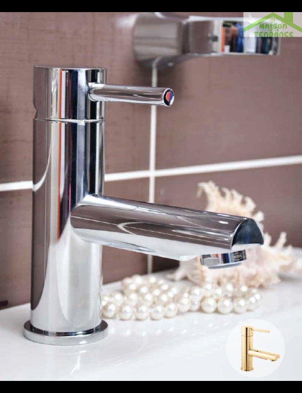 SEINA miscelatore lavabo con sifone in ottone cromato