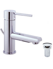 SEINA miscelatore lavabo con sifone in ottone cromato