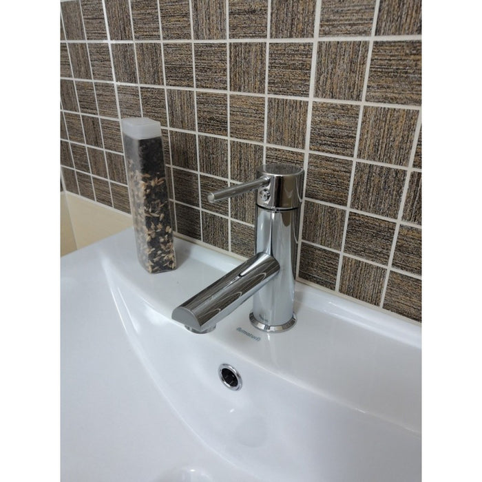 SEINA miscelatore lavabo con sifone in ottone cromato