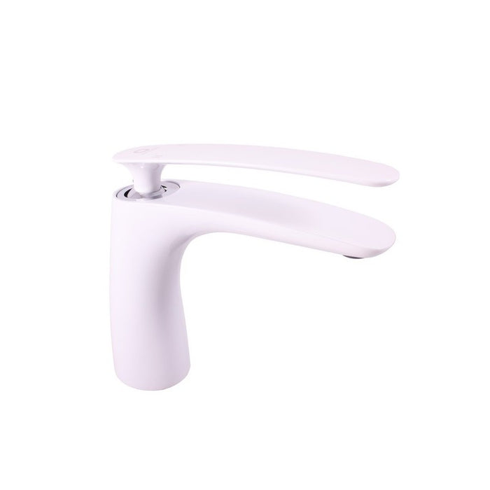 TIGRIS miscelatore lavabo in ottone cromato bianco senza sifone