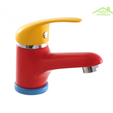 Miscelatore lavabo per bambini tricolore senza sifone