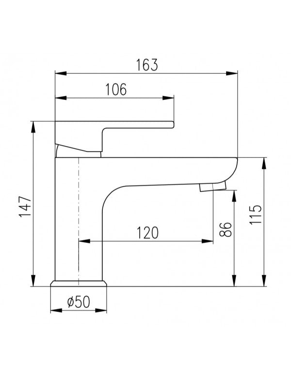 Miscelatore lavabo VLTAVA in ottone placcato oro nero opaco senza sifone