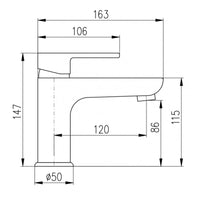 Miscelatore lavabo VLTAVA in ottone nero con pop-up