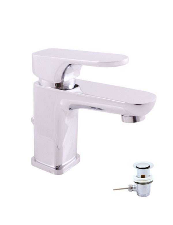 Miscelatore lavabo YUKON in ottone cromato con sifone